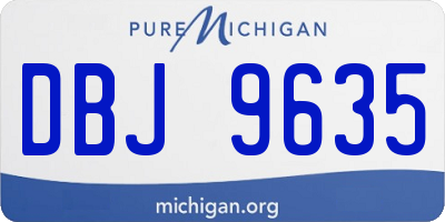 MI license plate DBJ9635