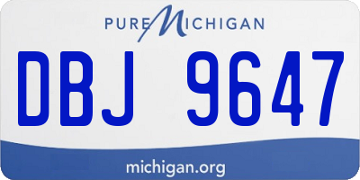 MI license plate DBJ9647