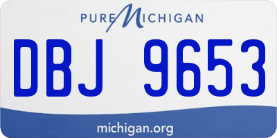 MI license plate DBJ9653