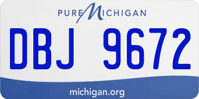 MI license plate DBJ9672