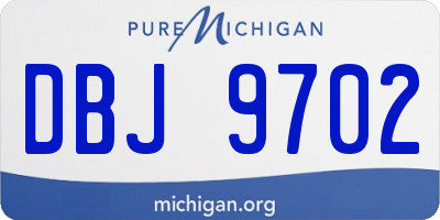 MI license plate DBJ9702