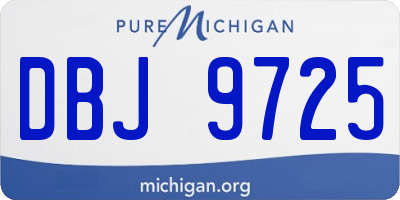 MI license plate DBJ9725