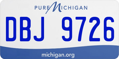 MI license plate DBJ9726