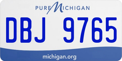 MI license plate DBJ9765