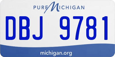 MI license plate DBJ9781
