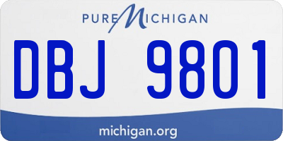 MI license plate DBJ9801