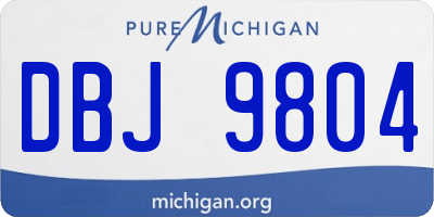 MI license plate DBJ9804
