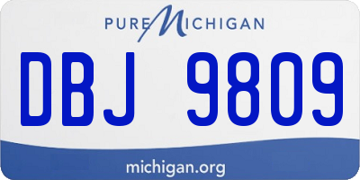 MI license plate DBJ9809