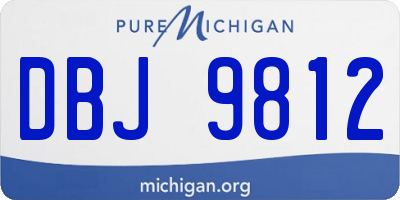 MI license plate DBJ9812