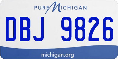 MI license plate DBJ9826
