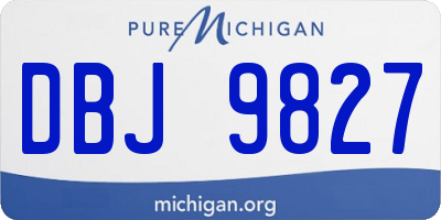 MI license plate DBJ9827