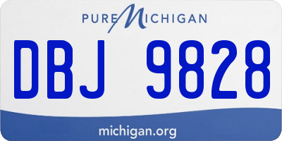 MI license plate DBJ9828