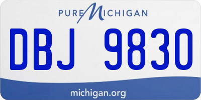 MI license plate DBJ9830