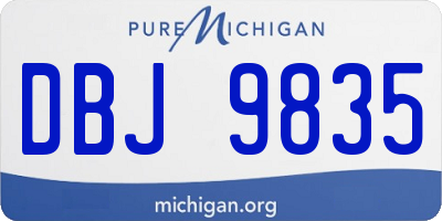 MI license plate DBJ9835