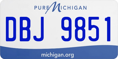 MI license plate DBJ9851