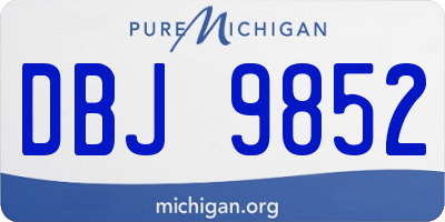 MI license plate DBJ9852