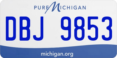 MI license plate DBJ9853