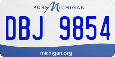 MI license plate DBJ9854