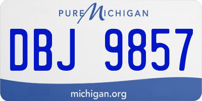 MI license plate DBJ9857