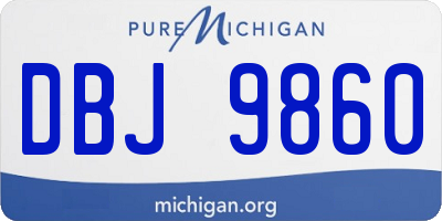 MI license plate DBJ9860