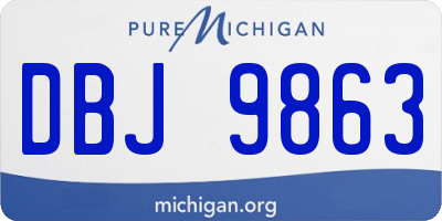 MI license plate DBJ9863