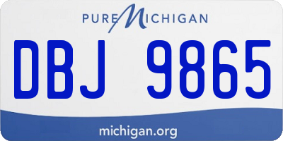 MI license plate DBJ9865