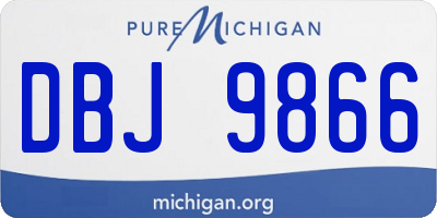 MI license plate DBJ9866