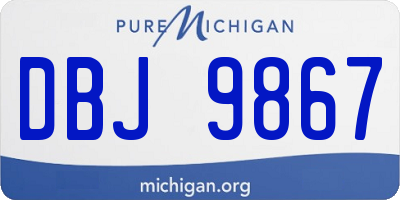MI license plate DBJ9867