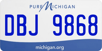 MI license plate DBJ9868