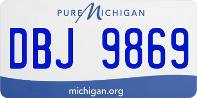 MI license plate DBJ9869
