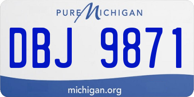 MI license plate DBJ9871