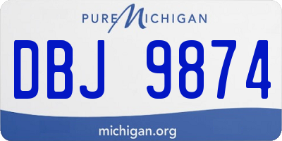 MI license plate DBJ9874