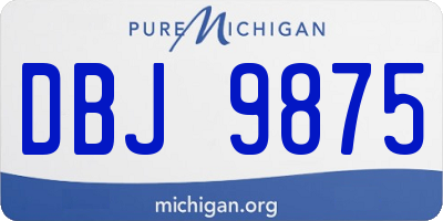 MI license plate DBJ9875