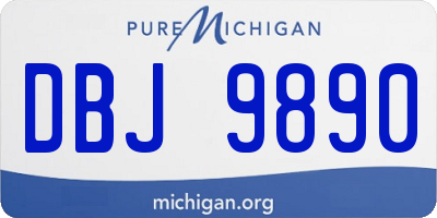 MI license plate DBJ9890