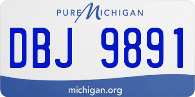 MI license plate DBJ9891