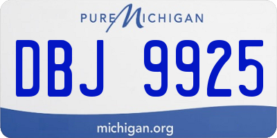 MI license plate DBJ9925