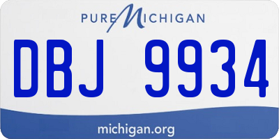 MI license plate DBJ9934