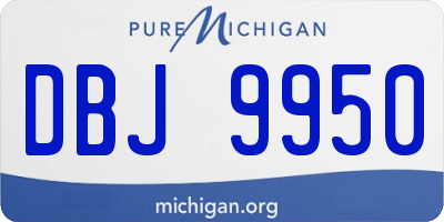MI license plate DBJ9950