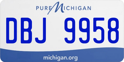 MI license plate DBJ9958