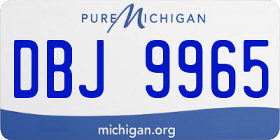 MI license plate DBJ9965