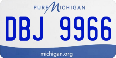 MI license plate DBJ9966