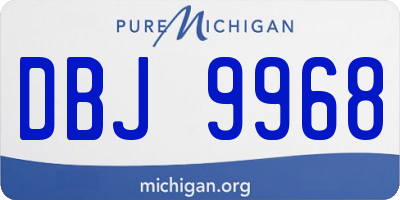 MI license plate DBJ9968