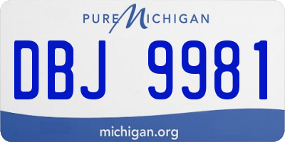 MI license plate DBJ9981