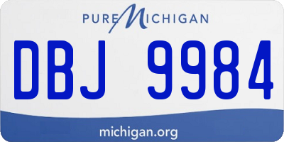 MI license plate DBJ9984