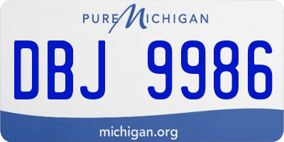 MI license plate DBJ9986