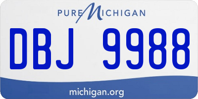MI license plate DBJ9988