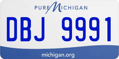 MI license plate DBJ9991