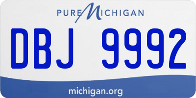 MI license plate DBJ9992