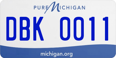 MI license plate DBK0011