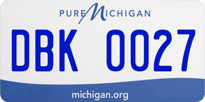 MI license plate DBK0027